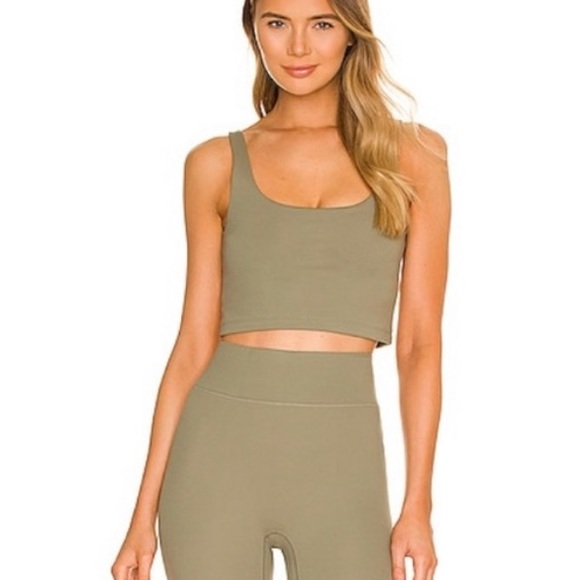 ALL ACCESS Tempo Cropped Tank in Deep Lichen, Size S - Picture 5 of 7